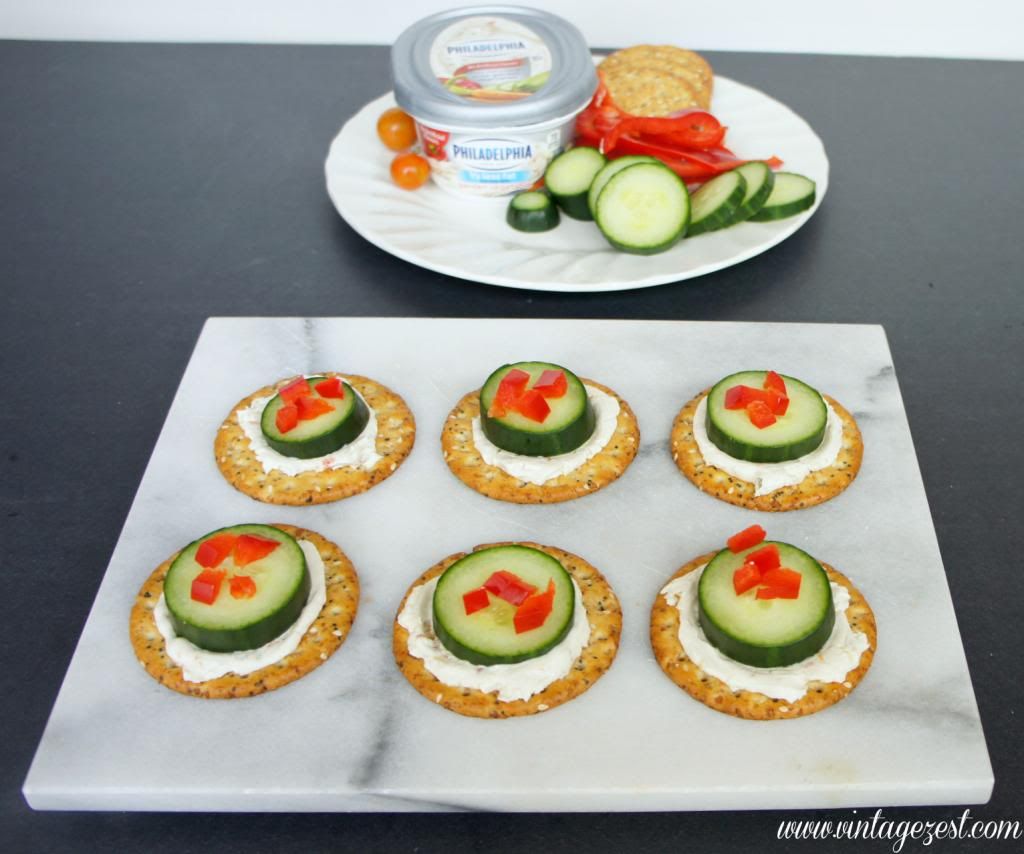 #shop Quick Cream Cheese and Cucumber Crackers on Diane's Vintage Zest! #SpreadtheFlavor #CollectiveBias