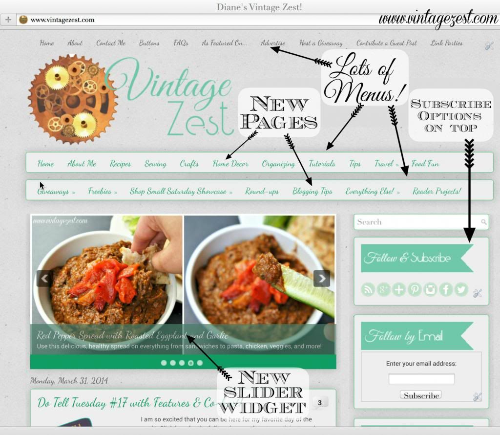 Vintage Zest's Mini Facelift! (a.k.a. My Blog Layout Redesign) on Diane's Vintage Zest!