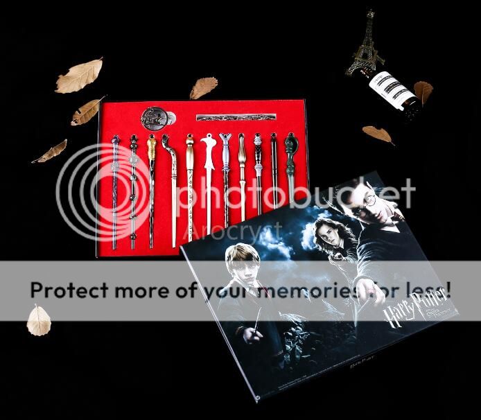 11pcs Harry Potter Magic Stick Wands Key Ring Hermione Malfoy Box