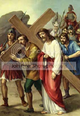 Fifth Station: Simon of Cyrene helps Jesus carry His cross